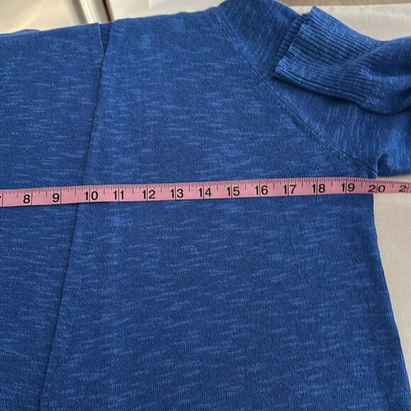 Eileen Fisher Linen/Cotton Blend Open Front Knit Long Line cardigan Blue Size S - Picture 7 of 9